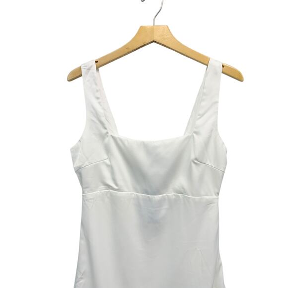 Lulus Truly the Cutest White Satin Square Neck Mini Dress size Small NWT - Picture 2 of 5